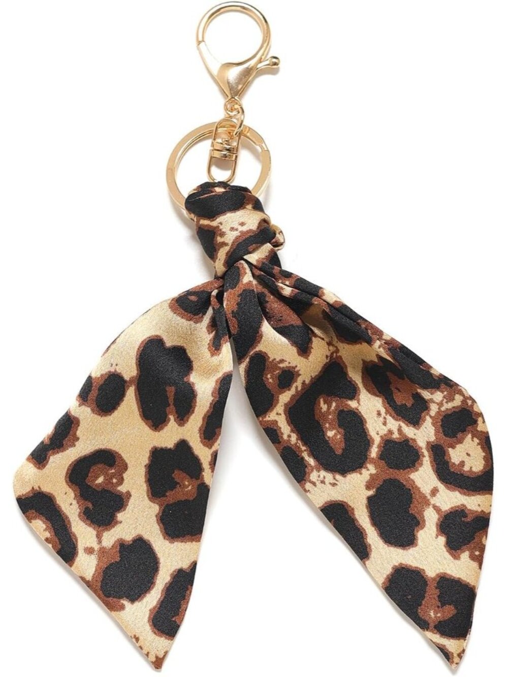 Leopard Print Keychain with Bow - Cute Bag Charm for Women's Handbags and Car